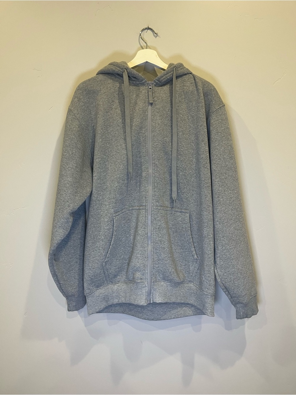 next Men's Light Gray Full-Zip Hooded Sweatshirt